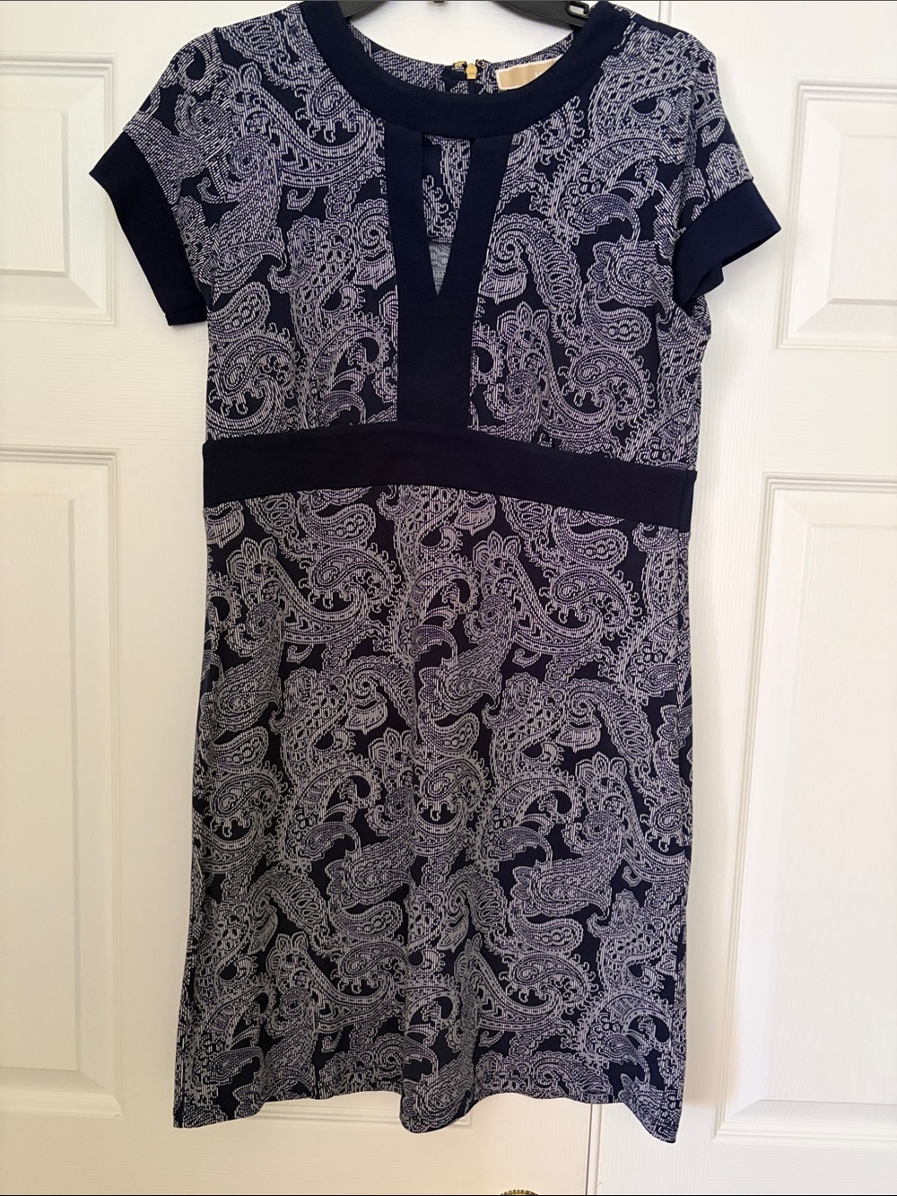 Navy Paisley Short Sleeve Dress - Michael Kors